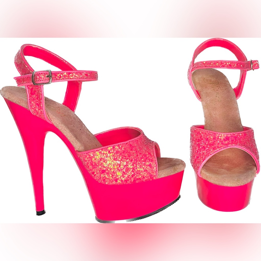 Glitter pink platforms